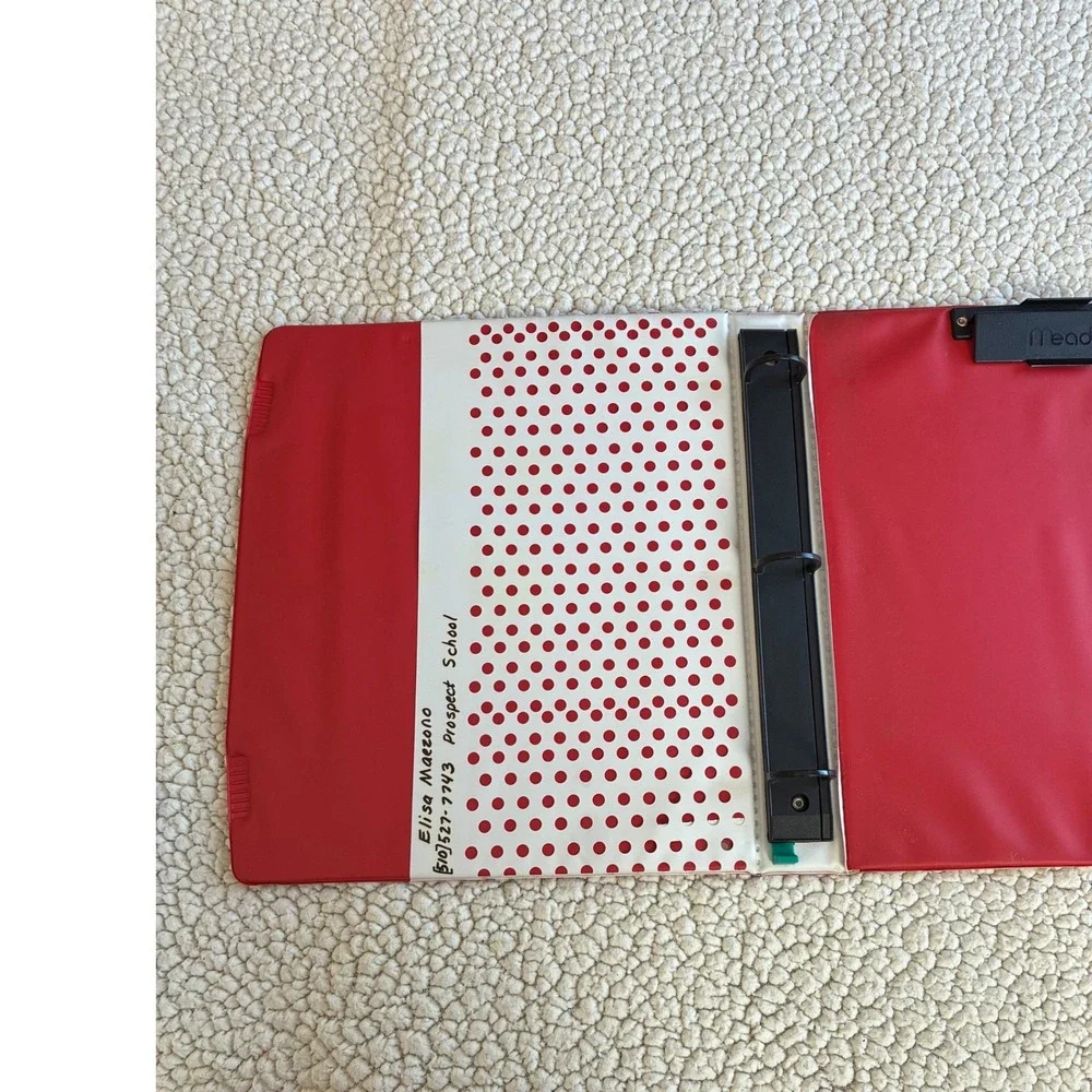 Vintage 1992 Mead Trapper Keeper Golden Retriever Puppies Red 3 Ring Binder 90s